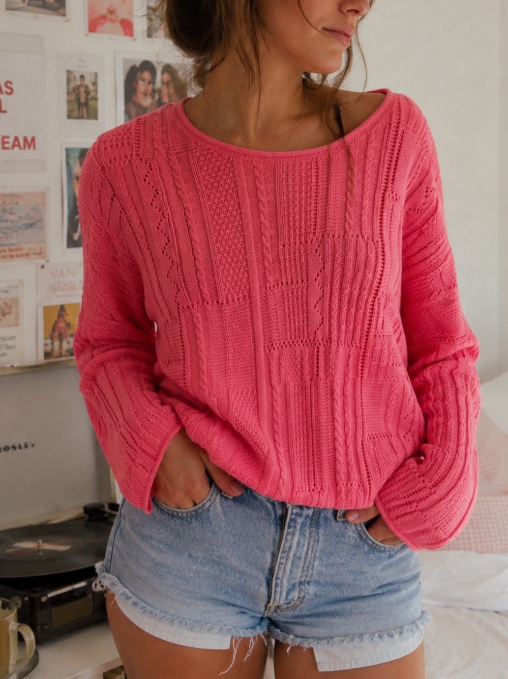 Appleseed’s 100% Cotten Pink Knit Pullover Sweater